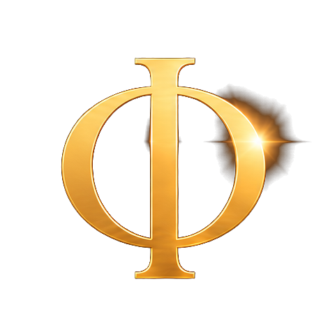 Gold Phi symbol representing the golden ratio